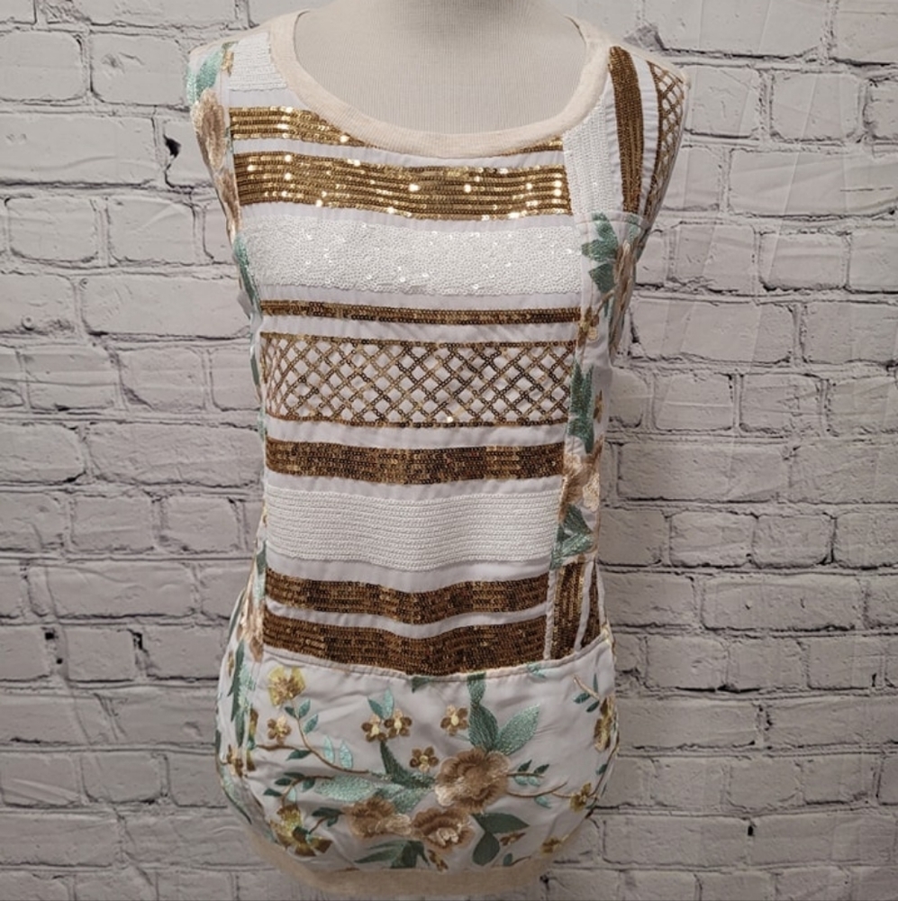 Nwt beaded anthropology top
